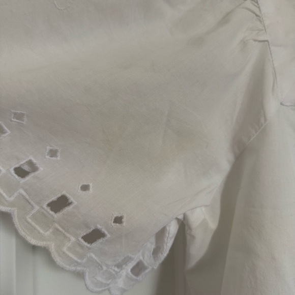 LOFT Ivory White Embroidered Floral Blouse, XS - Picture 10 of 11